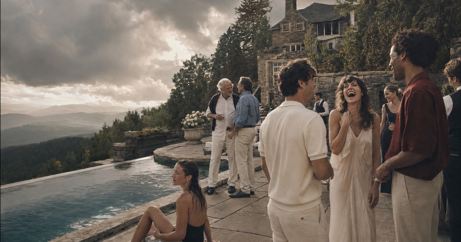 Members gathered at the Appalache pool terrace.